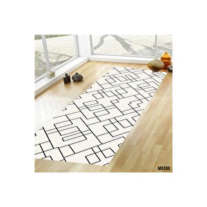 Krem Renk İskandinav Yolluk Koridor Halısı Kaymaz Taban Yıkanabilir Yolluk Uzun Halı 80x200 cm