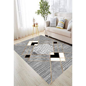 Gri Renk Koridor Halısı Dekoratif Yolluk Koridor Halısı Uzun Halı Antre Halı Gri Halı 170x200 cm