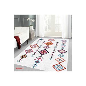 Etnik Desen Yolluk Renkli Şekilli Koridor Halısı Kaymaz Taban Yıkanabilir Yolluk Antre Halısı