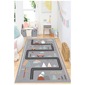 Trafik Yolu Çocuk Halısı Leke Tutmaz Çocuk Halısı Kaymaz Taban Halı Yıkanabilir Oyun Halısı 130x180 cm