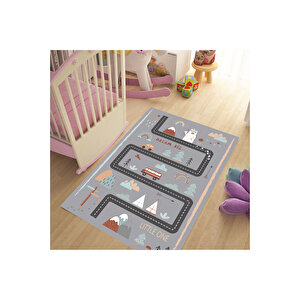 Trafik Yolu Çocuk Halısı Leke Tutmaz Çocuk Halısı Kaymaz Taban Halı Yıkanabilir Oyun Halısı