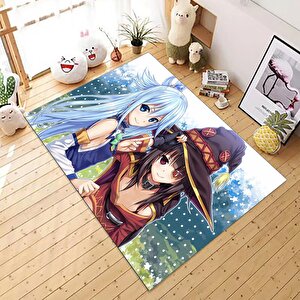 Anime Çocuk Halısı Anime Karakter Çocuk Halısı Kaymaz Taban Halı Makinede Yıkanabilir 120x350 cm