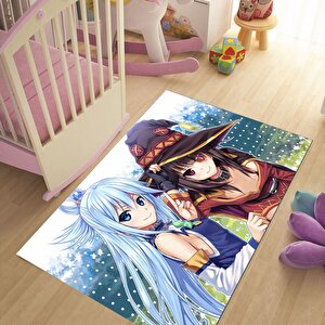 Anime Çocuk Halısı Anime Karakter Çocuk Halısı Kaymaz Taban Halı Makinede Yıkanabilir 100x200 cm