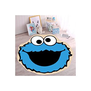 Kurabiye Canavarı Çocuk Halısı Yuvarlak Çocuk Halısı Dekoratif Çocuk Halısı Leke Tutmaz 80x80 cm