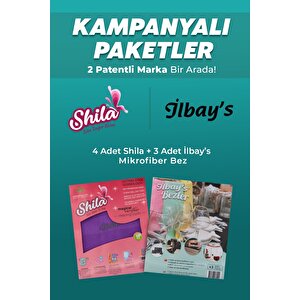 Temizlik Bezi 3'lü  + Shila Mikrofiber Temizlik Bezi 4'lü (pakette 7 Adet Bez Bulunmaktadır.)