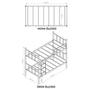 Metal Ranza, R90 Metal Ranza, Siyah, 90x190