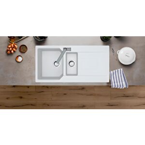 Granit Evye Asos Series White- Beyaz 1.5 Göz