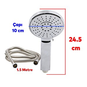 Duş Seti Fişkiye Banyo Duş Başlığı Set Fiskiyesi Telefonu Fonksiyonlu Klasik Başlık Metal Hortum