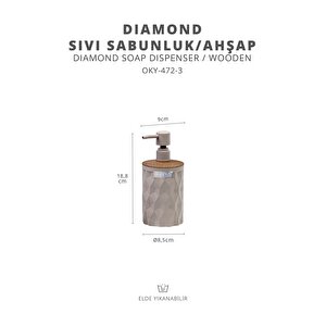 Okyanus Home Vizon Diamond Ahşap Desenli Sıvı Sabunluk