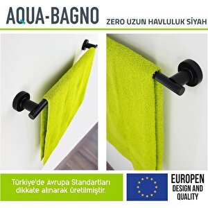 Aqua Bagno Zero Uzun Havluluk 50 Cm. Mat Siyah