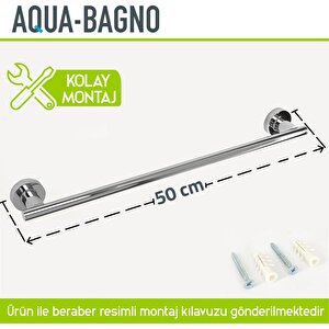 Aqua Bagno Zero Uzun Havluluk 50 Cm. Parlak Krom