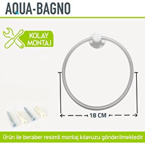 Aqua Bagno Zero Yuvarlak Havluluk - Parlak Krom