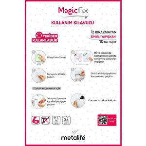 Siyah Eko Magic Fix Sihirli Yapışkan Twix İki Katlı Banyo Rafı - 13x30cm