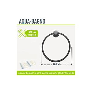 Aqua Bagno Yuvarlak Havluluk - Siyah