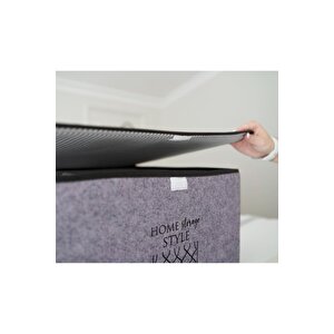 Keçe Kapaklı Çok Amaçlı Mega Plus Kutu Gri 57x41x31 Cm