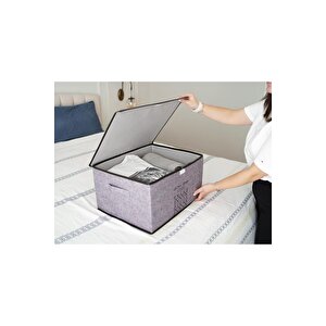 Keçe Kapaklı Çok Amaçlı Maxi Kutu Gri 47x37x24 Cm Gri