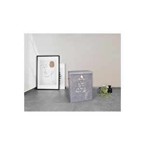 Keçe Kapaklı Çok Amaçlı Mega Kutu Gri 55x41x30 Cm