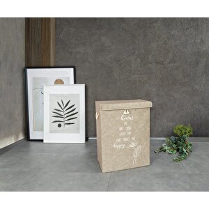 Keçe Kapaklı Çok Amaçlı Mega Kutu 55x41x30 Cm Bej