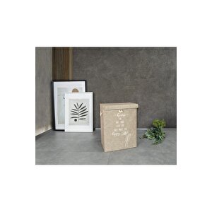 Keçe Kapaklı Çok Amaçlı Mega Kutu Bej 55x41x30 Cm