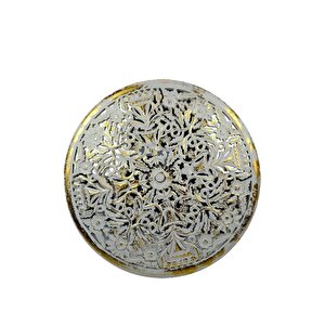 Dekoratif Eskitme Detaylı Yuvarlak Aynalı Pano 90 Cm Gold – Rns010