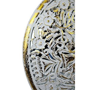 Dekoratif Eskitme Detaylı Yuvarlak Aynalı Pano 90 Cm Gold – Rns010