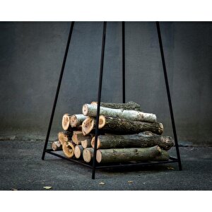 Odun Koyma Rafı Üçgen Tasarım Dış Mekan Odunluk
