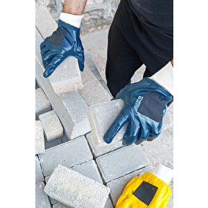 Nitril Tam Kaplamalı Içi Pamuklu Inşaat Işçi Eldiveni 10 Numara Mavi - Taşcı Eldiveni 1koli-240çift