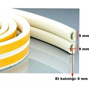 Kapı Pencere Bandı Fitili Yapışkanlı Soğuk Izolasyon Bant 3x2=6 Metre (beyaz) 1 Kapı İçin İdeal Boyut