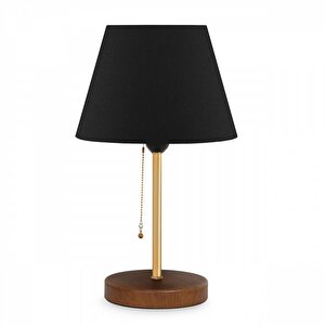North Home Konik Kumaş Başlıklı Abajur Yatak Odası Gece Lambası Salon Aydınlatma