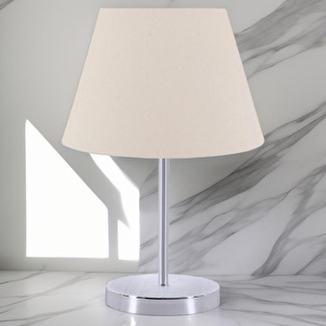 Artgift Krom Ayak Abajur Krem Kumaş Başlıklı