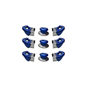 Mavi Tencere Tava Yan Kulpları Ve Kapak Kulpu Seti - 3 Set