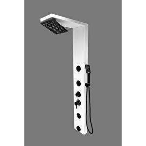 Venüs Beyaz Lena Premium Mafsallı Masajlı Duş Paneli- Dikey Jakuzi - Duş Robotu - El Duşu