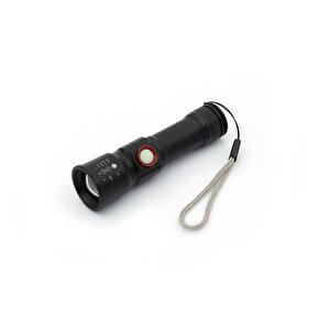 Usb Şarjlı Metal Zoom El Feneri Pt-4060