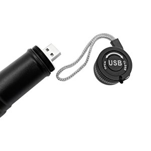 Usb Şarjlı Metal Zoom El Feneri Pt-4060