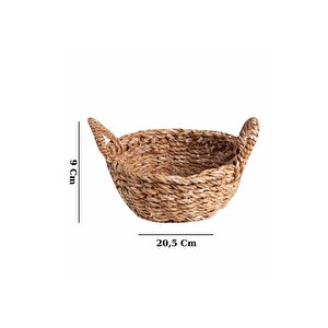 Hasır Kulplu Mini Ekmek Sepeti Yuvarlak Ekmeklik Ve Düzenleyici Kahverengi - Cl-13002 C1-1-121