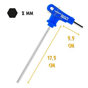 Fixio Saplı Avuç İçi T Alyan Anahtar - 8 Mm.