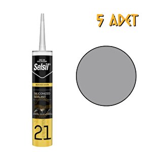 Silikonize Mastik Gri̇ 500 Gr. - 5 Adet