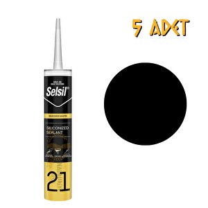 Silikonize Mastik Si̇yah 500 Gr. - 5 Adet