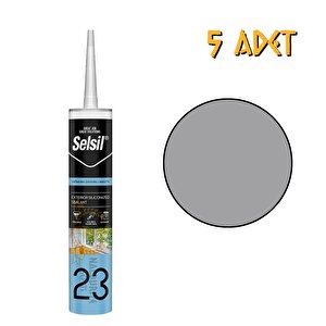 Yağmura Dayanıklı Silikonize Mastik Gri̇ 485 Gr. - 5 Adet