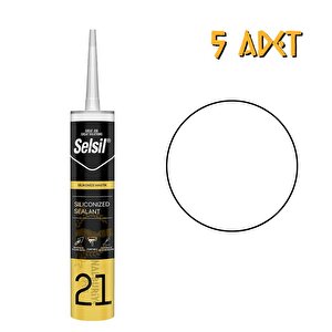 Silikonize Mastik Beyaz 500 Gr. - 5 Adet