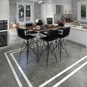 Knsz Masa Sandalye Takımı Hem105zengin Cvzsyh 130*090 6 Sandalye Syhsyh Kolçaklı Sırt Minderli