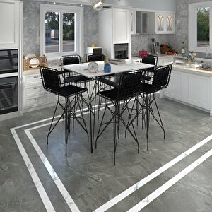 Knsz Masa Sandalye Takımı Hem105zengin Byzsyh 130*070 6 Sandalye Syhsyh Kolçaklı Sırt Minderli