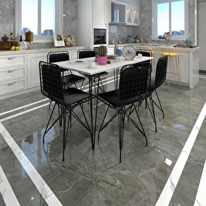 Knsz Masa Sandalye Takımı Hem75mazlum Byzsyh 130*090 Sm 6 Sandalye Syhsyh Sırt Minderli