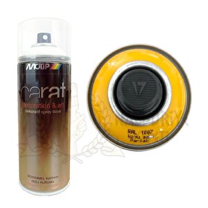 Akrilik Carat Sprey Boya Koyu Sari Parlak 400 Ml - Ral1007