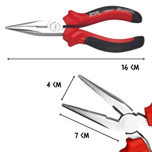 Cer-pa Norm X-plus Düz Kargaburun Uzun Pense 160 Mm.