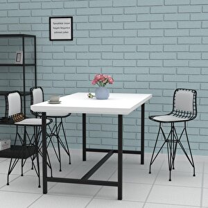 Knsz Ufak Boy Tel Bar Sandalyesi 1 Li Uslu Syhbyz Sırt Minderli 55 Cm Oturma Yüksekliği Mutfak Bahçe Cafe Ofis