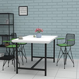 Knsz Ufak Boy Tel Bar Sandalyesi 1 Li Uslu Syhyşl Kolçaklı 55 Cm Oturma Yüksekliği Mutfak Bahçe Cafe Ofis
