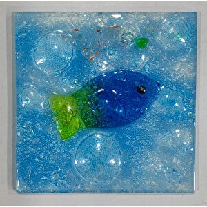 Balık Desenli Banyo Cam Gider Kapağı Süsü Tekli Ölçü :10x10 Cm