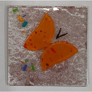 Şeker Portakalım Kelebek Desenli Banyo Cam Gider Kapağı Süsü Tekli Ölçü :10x10 Cm