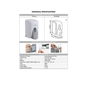 S5b Hazneli Sıvı Sabun Bulaşık Deterjan Şampuan Duş Jeli Dezenfektan Dispenseri 500 Ml Siyah